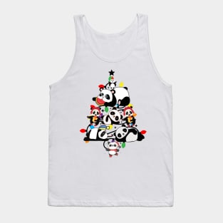 Christmas  Lighting Tree With Funny Pandas Tank Top